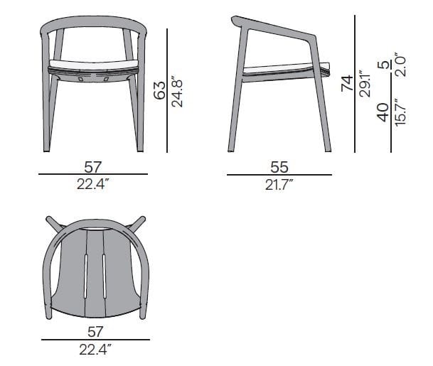 Штабелируемый стул из тикового дерева MANUTTI ARCH-00041379 - Вид №12