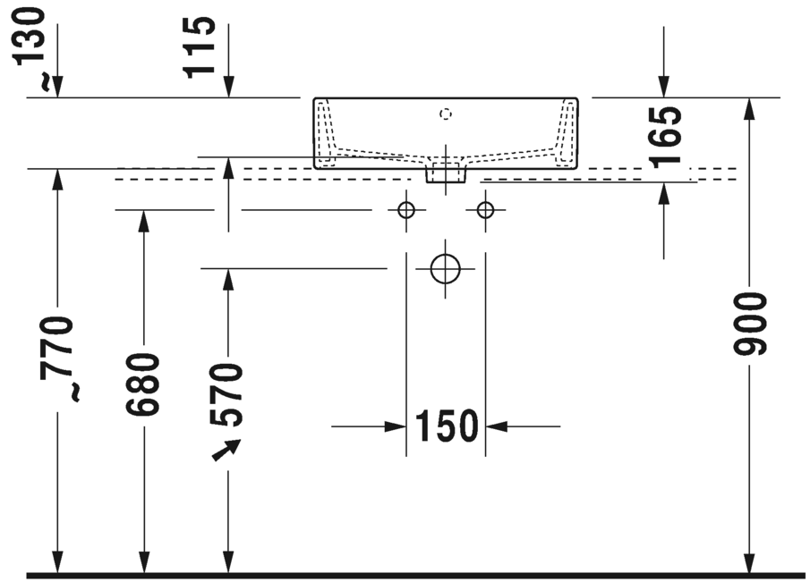 2352500060 Подвесная раковина настенная овальная Duravit Vero Air - Вид №2