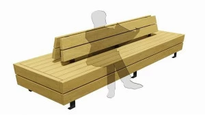 Euroform W Деревянная скамейка со спинкой  1700, 1705, 1710