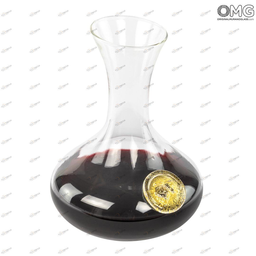 3507 ORIGINALMURANOGLASS Декантер Ламбруско с настоящим золотом - муранское стекло OMG 18 см 