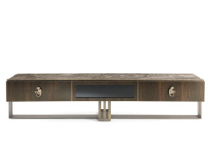 Эвкалиптовый низкий ТВ-шкаф с ящиками