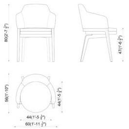 PIAVAL Мягкое кресло с подлокотниками Macaron | contract 105-12/5f - Вид №4