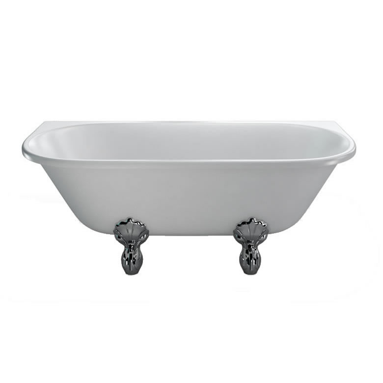 Burlington Традиционная ванна на ножках Avantgarde 1700 с приставной стенкой с ножками Classic в черном цвете L3B T12D  - Вид №1