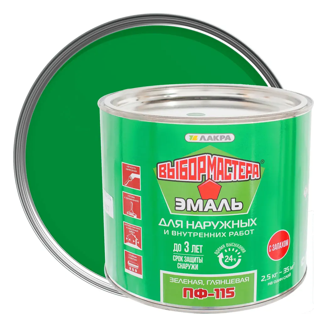 Эмаль ПФ-115 Выбор мастера цвет зелёный 2.5 кг STLM-2069900