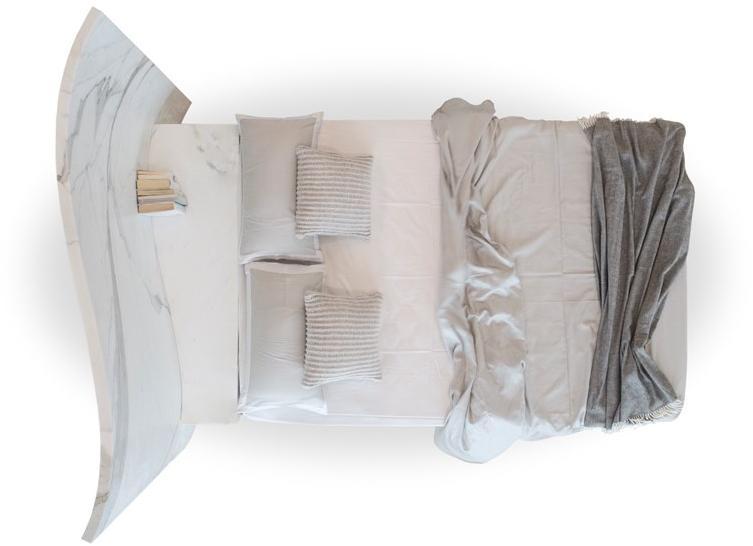 SAGEVAN MARMI Двуспальная кровать из скульптурного мрамора Whitedream sun-id-1355018 - Вид №2