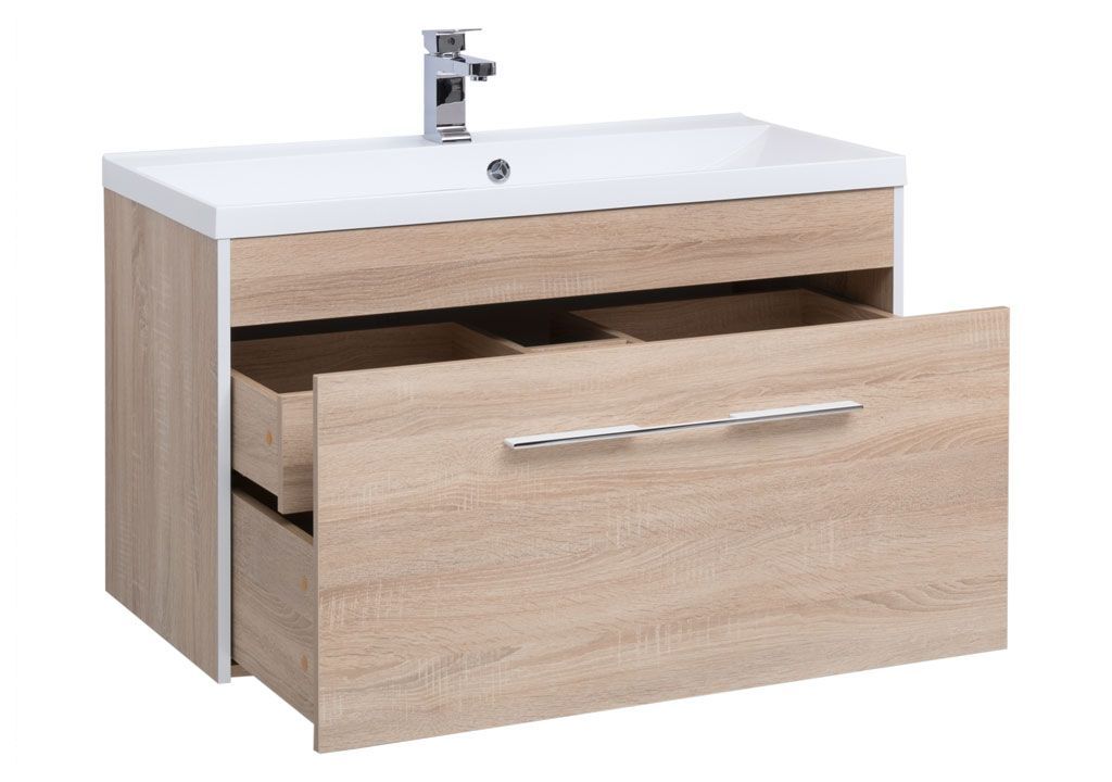 Тумба с раковиной Aquanet Августа 100 дуб сонома 0021002100204096 - Вид №1