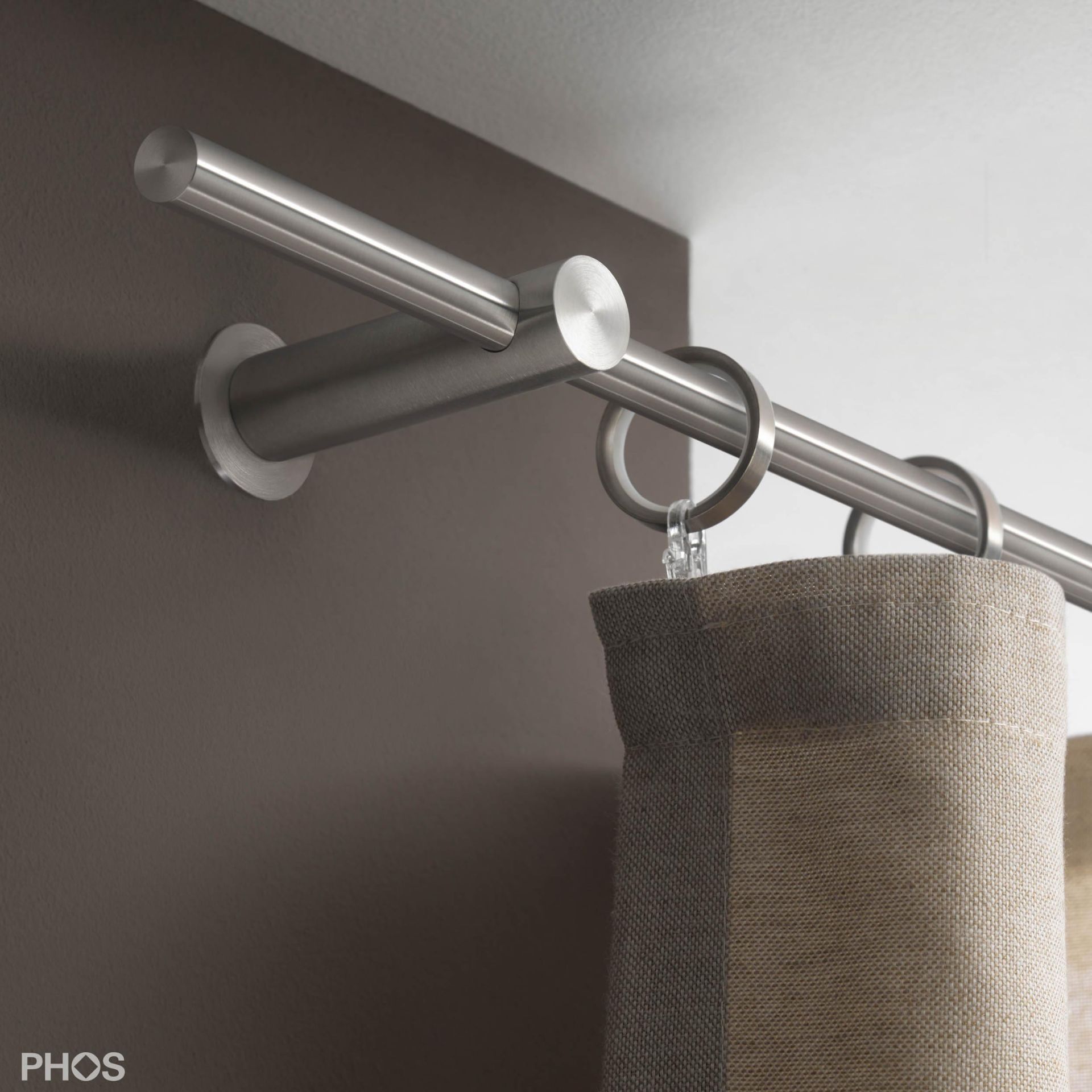 VS20-80-1800 Комплект карнизов: 180 см с 2 кронштейнами (небольшое расстояние от стены) PHOS 