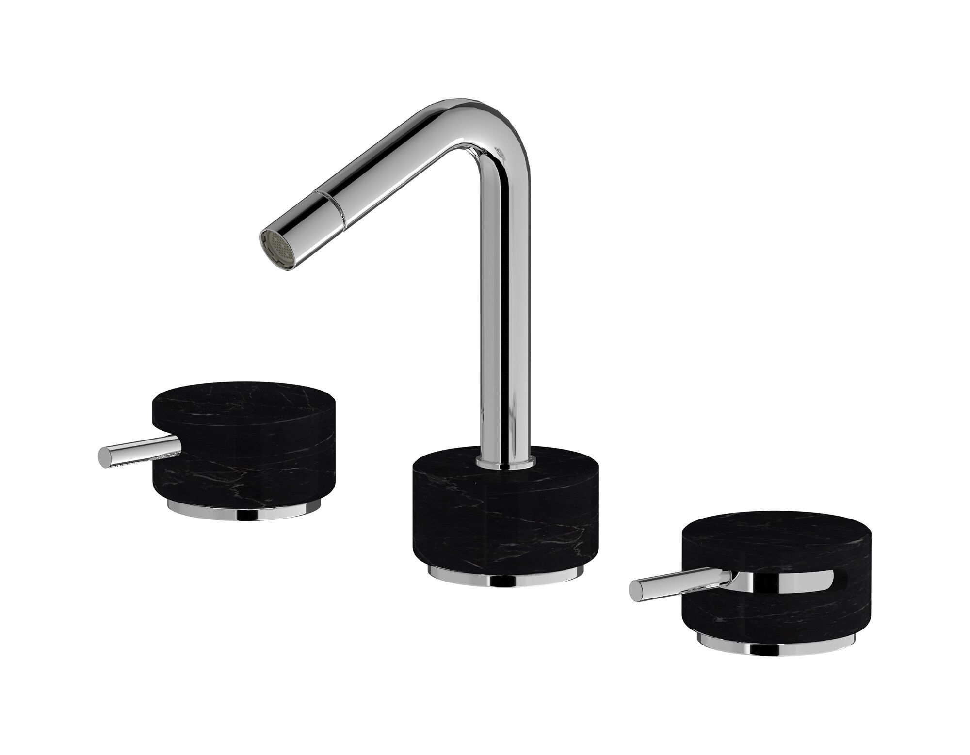 Смеситель для биде с 3 отверстиями для мраморной столешницы с автоматическим сливом IB мрамор + мрамор Elle ARCH-00121920 - Вид №2