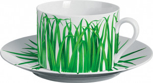 10640787 Taitu Чашка чайно-кофейная с блюдцем Taitu "Травы" 160мл Фарфор