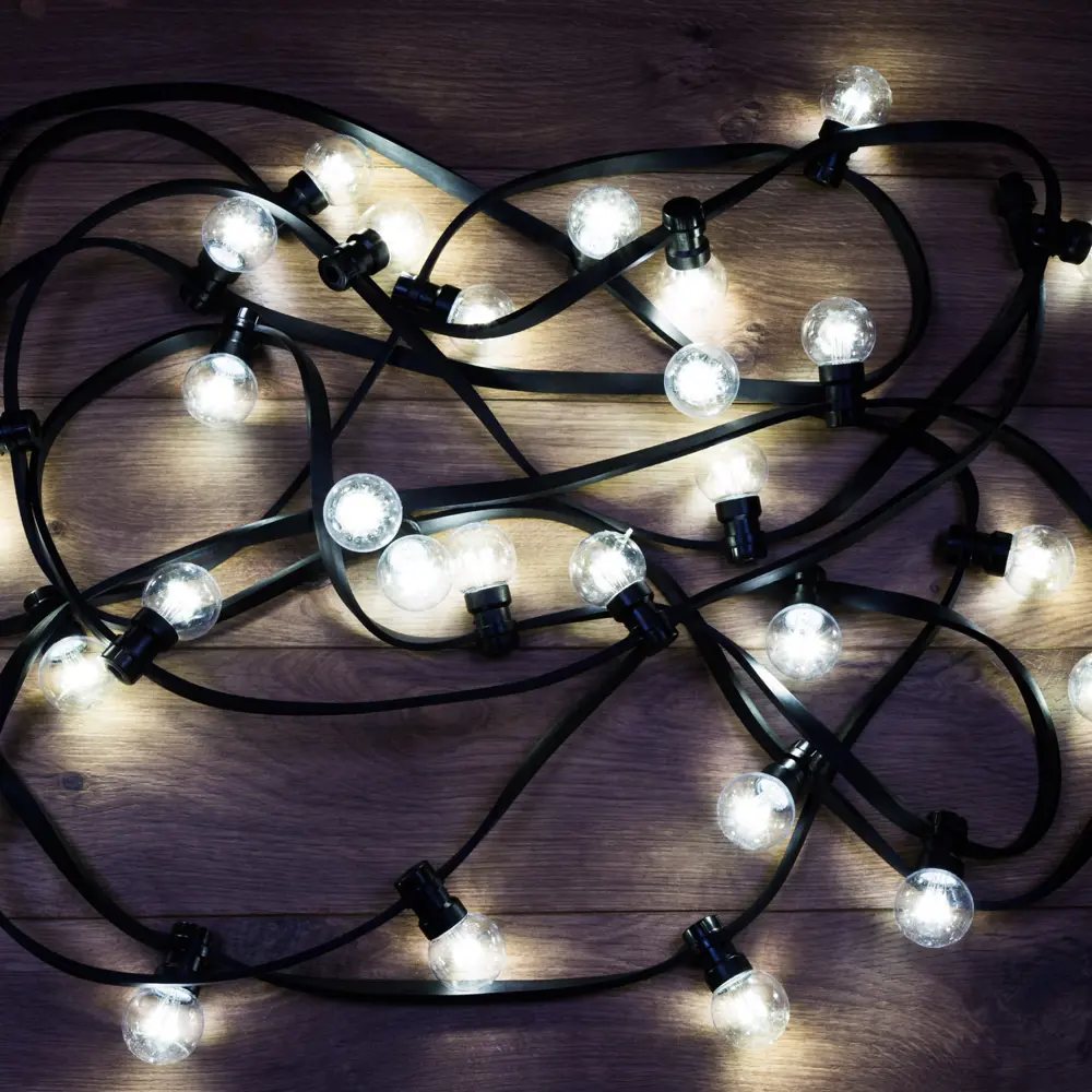 Гирлянда белт-лайт из лампочек Neon-Night Belt Light 10 м 30 ламп черный провод Santreyd STLM-2027005