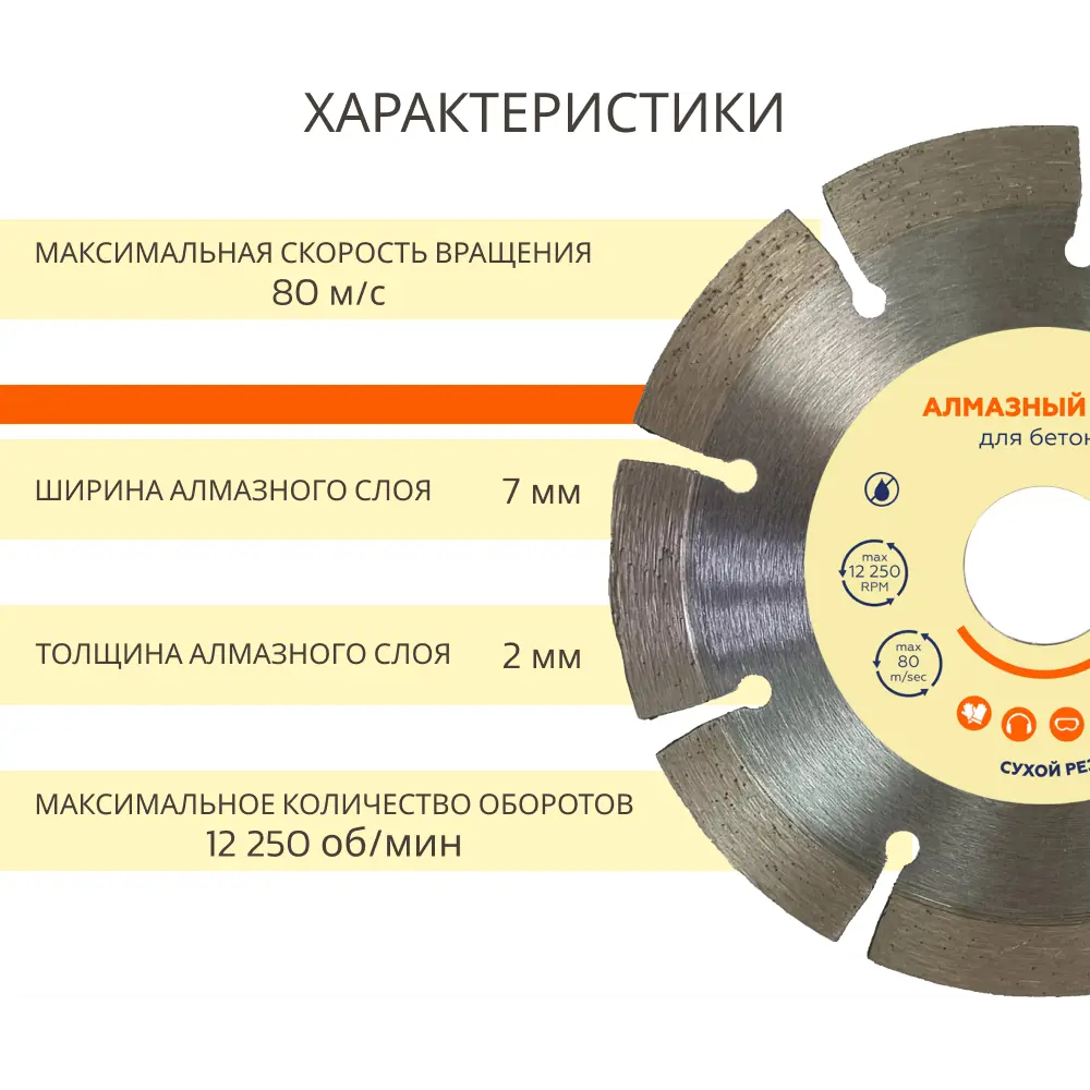 Диск алмазный по бетону сегментный 125x22.2x2 мм Santreyd STLM-2151344 - Вид №2