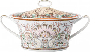 10593121 Rosenthal Versace Блюдо для горячего с крышкой Rosenthal Versace Морские звезды 1,6л, фарфор Фарфор