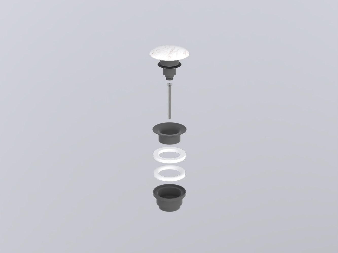 PIL01CM--CS Универсальный донный Cemento click/clack с керамической крышкой cielo Запасные части и аксессуары Ceramica Cielo