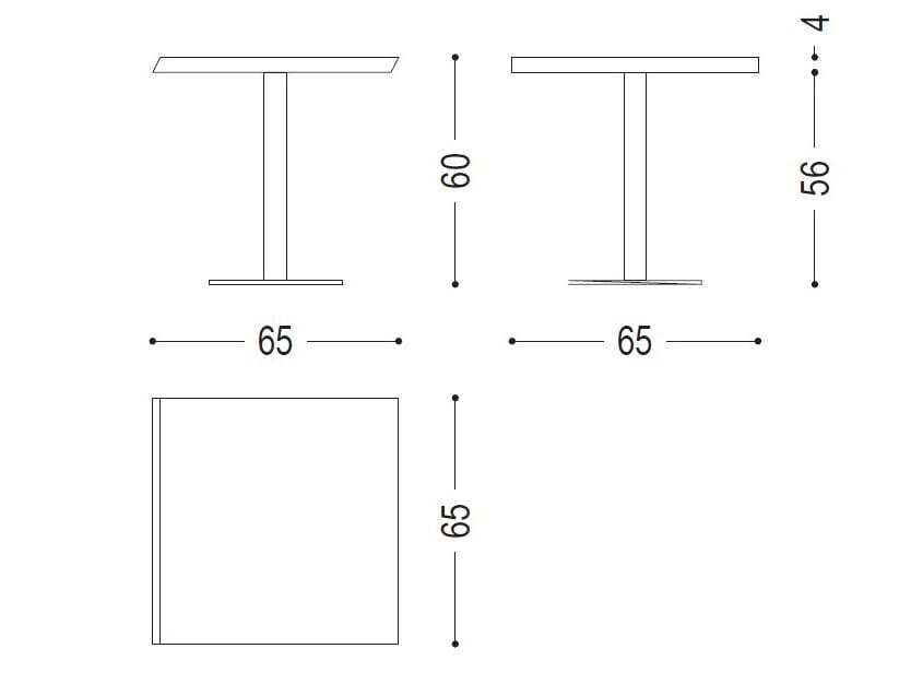 Квадратный стол из массива дерева с железной основой Riva 1920 PEBBLES SMALL SQUARED ARCH-00010977 - Вид №1