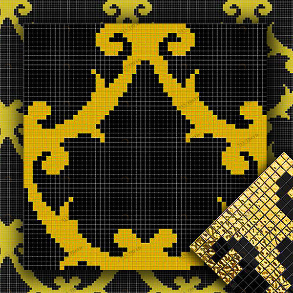 МОЗАИКА ИЗ СТЕКЛА MZ-08 BLACK&GMC ALMA ПАННО 15 MZ08BLACKGMC