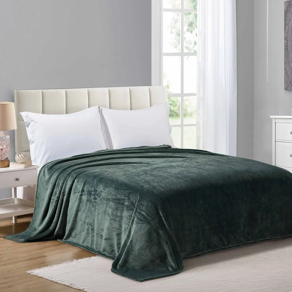 Плед Rakaposhi 180x200 см фланель цвет зелёный Santreyd STLM-2021537 - Вид №3