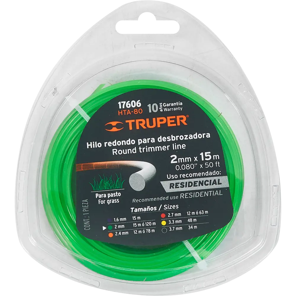 Леска для триммера Truper 17606 ø2 мм 15 м круглая Santreyd STLM-2121124