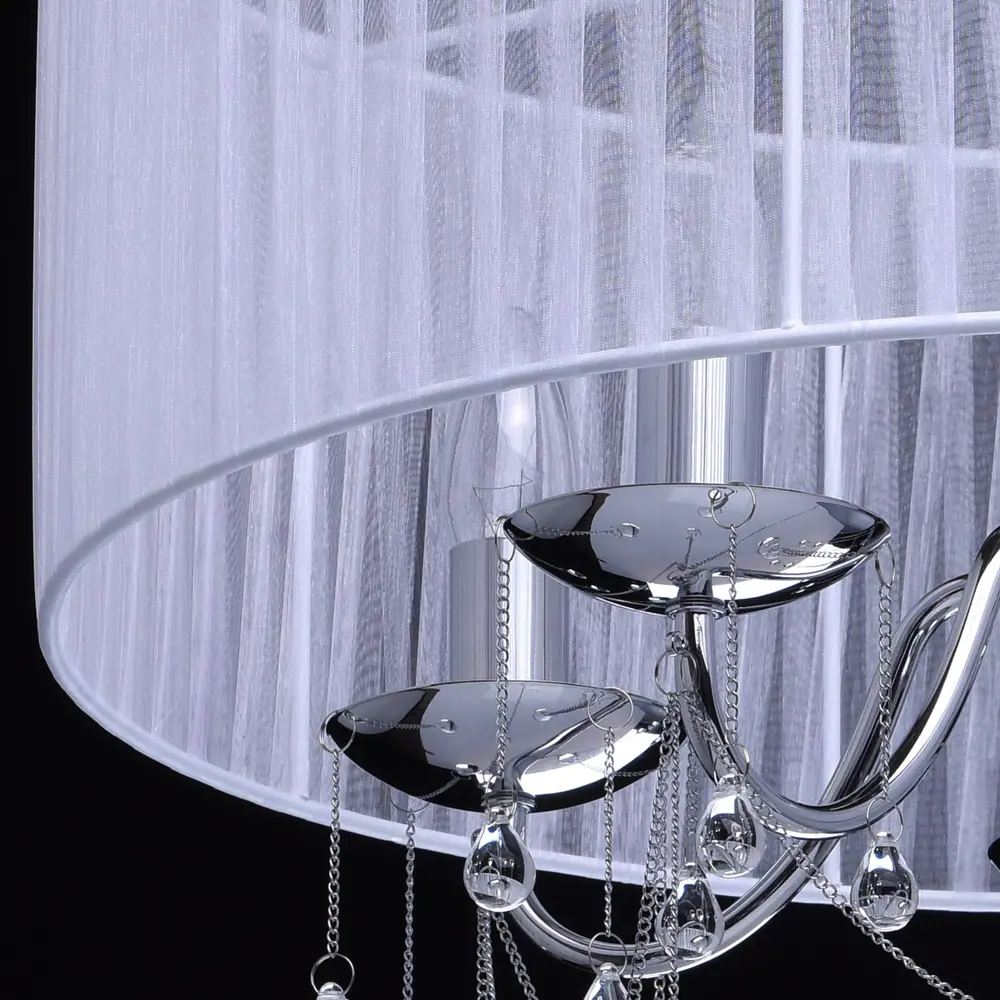 Люстра Нора 5xE14x60 Вт, металл/текстиль, цвет хром/белый MW-Light STLM-2124831 - Вид №4