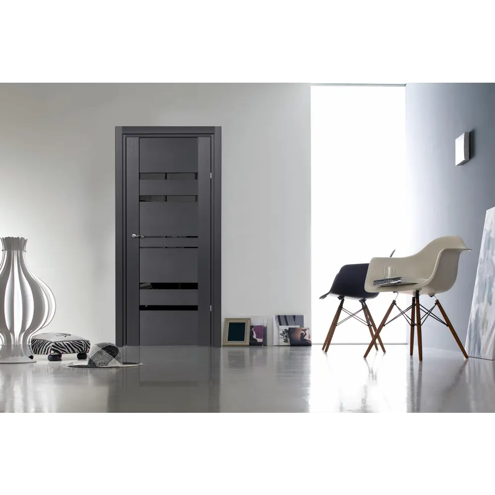 Дверь межкомнатная Artens Велдон глухая Hardflex цвет грей 80x200 см (c замком и петлями) 82401481 STLM-2093327  - Вид №2