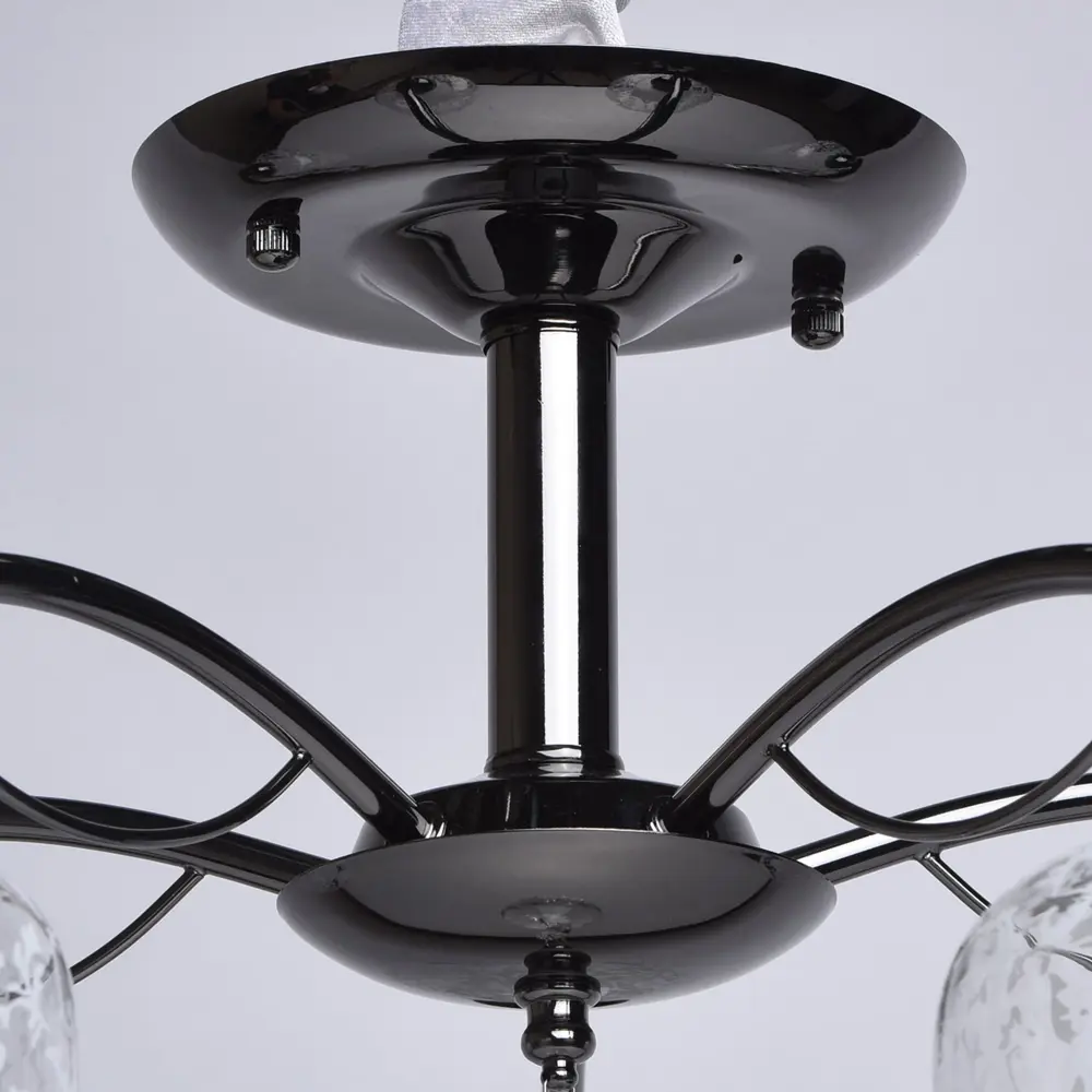 Люстра Грация 5xE14x60 Вт, металл/стекло, цвет чёрный/белый MW-Light STLM-2182934 - Вид №5