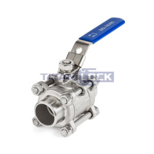 0,5in, Трехсоставной шаровый кран из нержавеющей стали (AISI 304) типа "сварка-сварка", TL50TPBVSS-WD TITAN LOCK