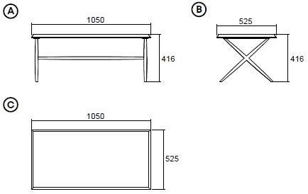 Enza Home Низкий прямоугольный деревянный журнальный столик Elegante sun-id-1513963 - Вид №3
