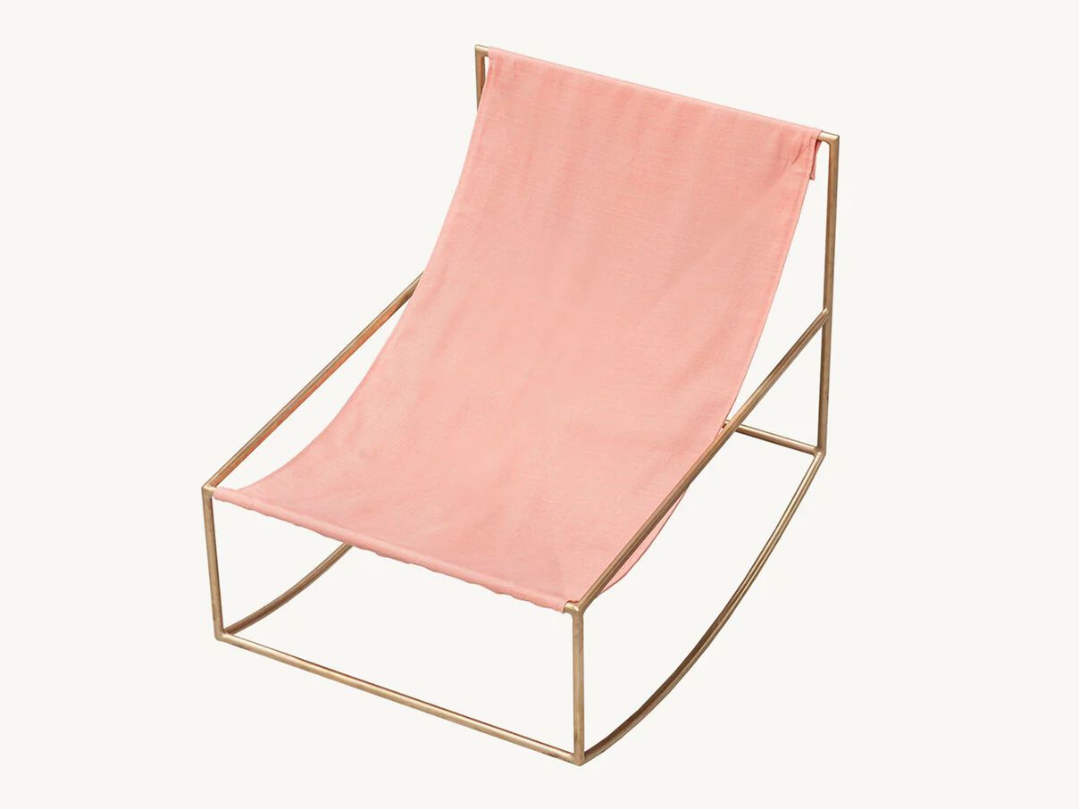 Кресло-качалка из латуни и льна valerie_objects ROCKING CHAIR ARCH-00040575