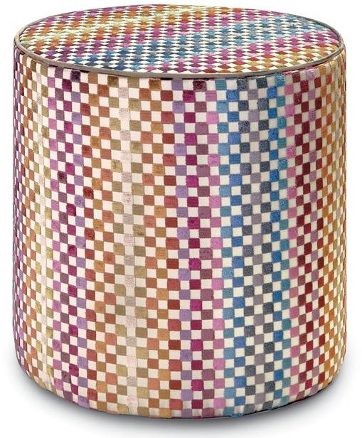 MissoniHome Пуф Cylinder из жаккардового бархата в мелкую клетку Master moderno sun-id-1423430 - Вид №1