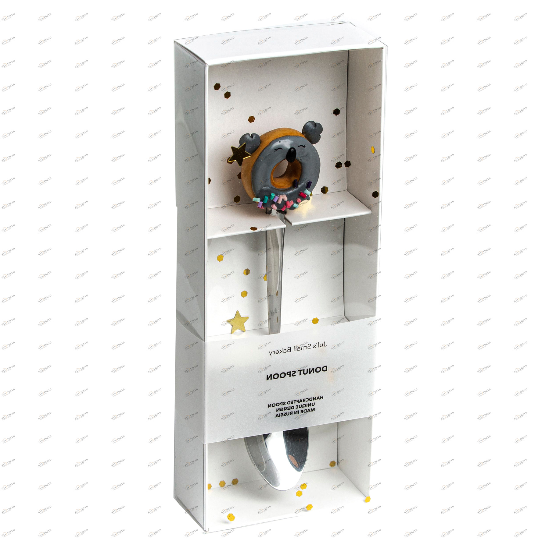 Чайная ложка с пончиком "Коала" JULS SMALL BAKERY  335361 Серый Santreyd 