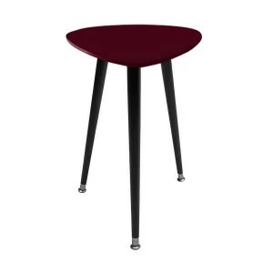 Кофейный столик с черными ножками бордовый "Капля" WOODI  00-3966497 Красный