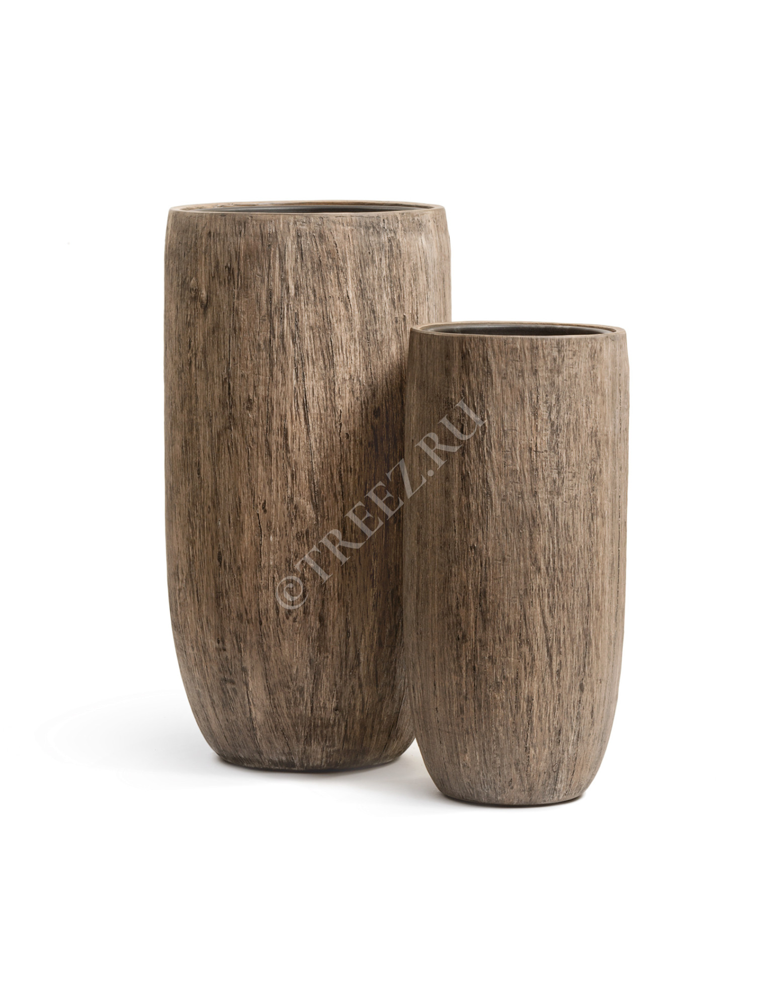 41.3317-03-011-WB-80 Кашпо  Effectory - серия Wood - Высокий округлый конус - Светлый дуб Цветочная коллекция 
