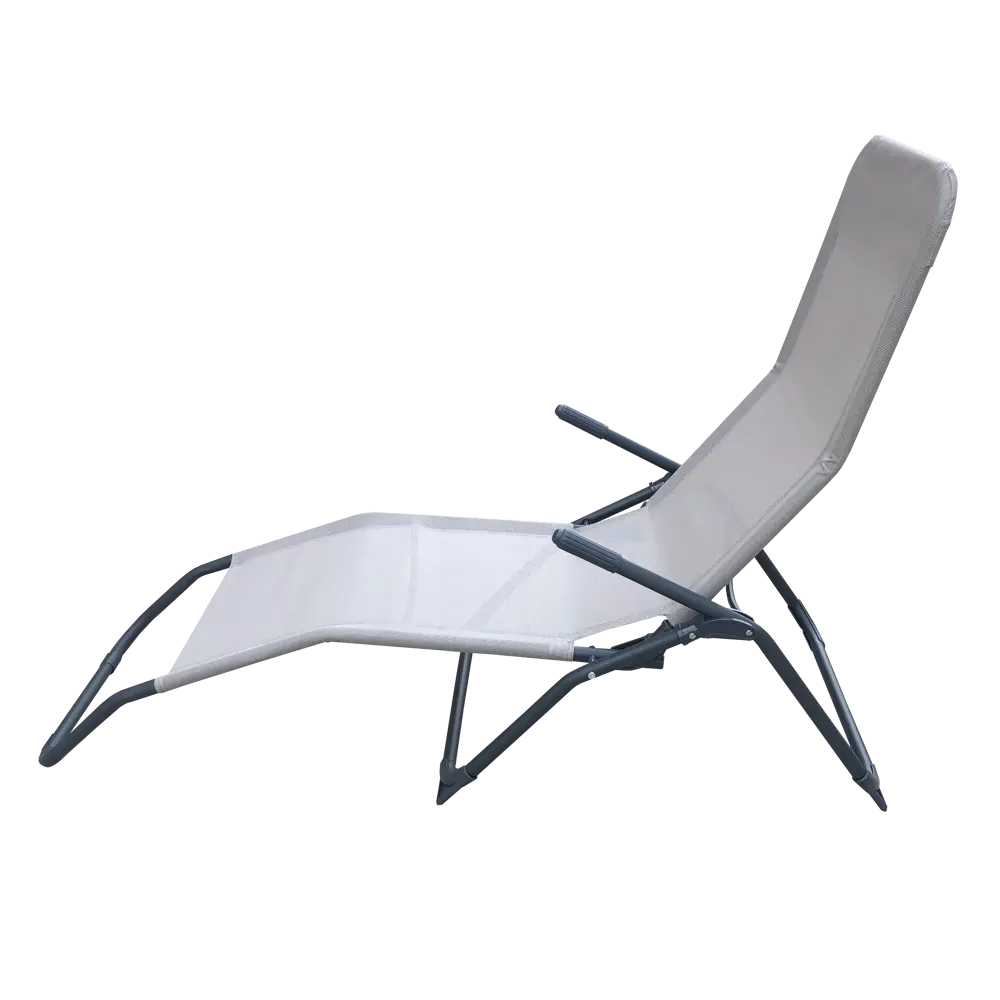 Шезлонг складной Naterial Fiesta 142x60x99 см сталь/ текстилен бежевый Santreyd STLM-2066965 - Вид №4