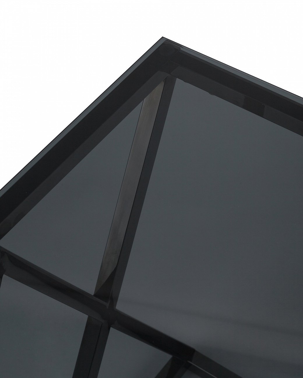 Журнальный столик стеклянный дымчатый с основанием темный хром 55х55 см "Инсигния" STOOL GROUP  00-3881889 Серебро  - Вид №3