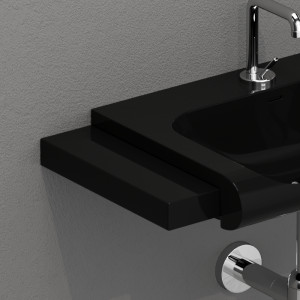 341504 Столешница из керамики 12x35,5 цвет Черный жемчуг Kerasan Inka project Италия