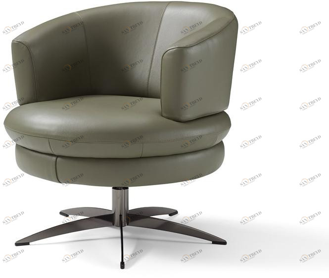 Max Divani Поворотное кожаное кресло с 5 спицами и подлокотниками sun-id-1481211
