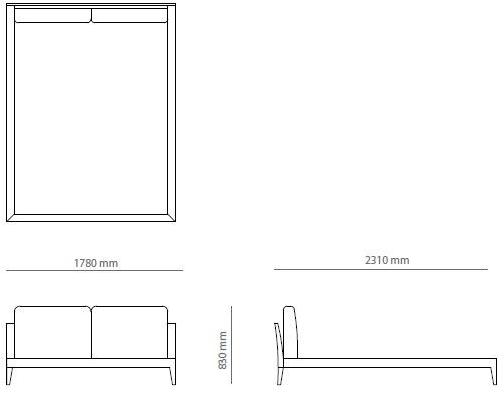 PRADDY Двуспальная кровать из дерева с мягким изголовьем  Ml027  - Вид №3