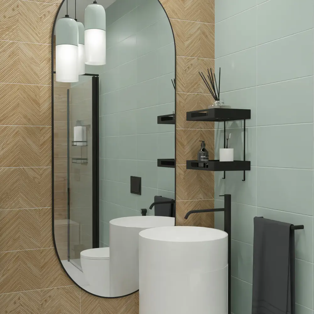 Настенная плитка KREAFORTA Mersey Mono 20x40 см 1.62 м² матовая цвет мятный STLM-2000903 - Вид №7