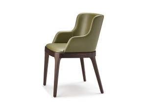 Кожаный мягкий стул с подлокотниками