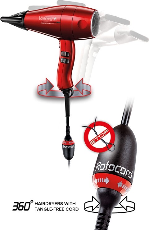 Valera Swiss Silent Jet 8500 Ionic Rotocord Mod. SXJ 8500 RC - 2000 Вт - бесшумный высокопроизводительный профессиональный фен для волос. 55860200  - Вид №1