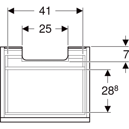 501.907.00.1 Шкафчик для раковины Geberit Renova Plan, с одним выдвижным ящиком и одним внутренним выдвижным ящиком Geberit  - Вид №37
