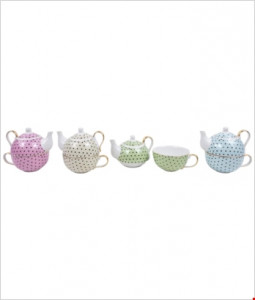 3993 Чайный набор (чайник + кружка) 13x10, фарфор, в ассортименте (цена за набор) HOFF INTERIEUR