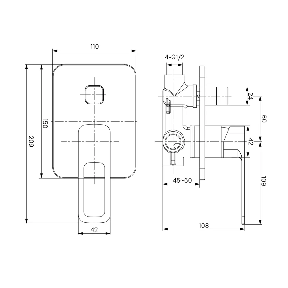 Смеситель для душа встраиваемый Iddis Slide SLISB00i67 скрытый монтаж цвет хром STLM-2085343 - Вид №3