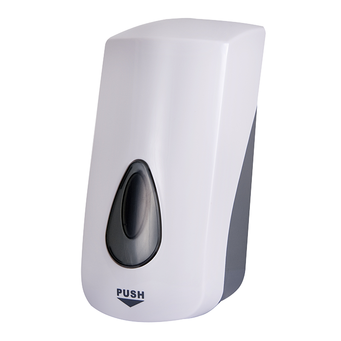 72060 Дoзатoр жидкой/гелевой дезинфекции и мыла, емкoсть 1 л, материал белый пластик ABS SANELA 