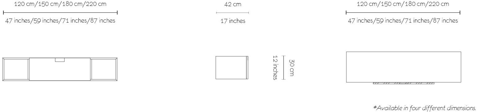 MORADA Подвесная тумба под телевизор из дуба с откидными дверцами Borrero Borrero cab - Вид №3