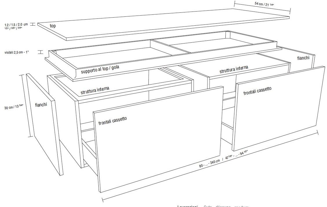 RIFRA Подвесной туалетный столик с ящиками, лакированный K.line sun-id-1416741 - Вид №2