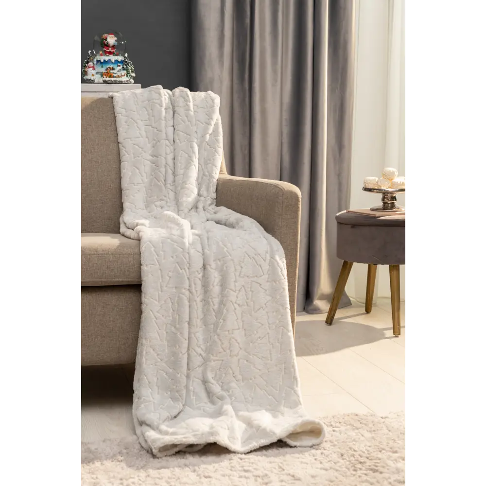 Плед Елочки светящийся в темноте 150x200 см микрофибра цвет серый Ardenza Новогодняя STLM-2104534 - Вид №6