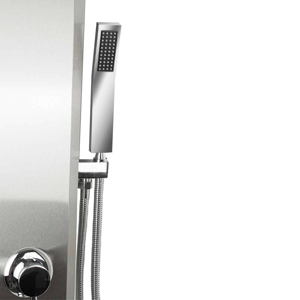 GFmark - Душевая панель РАЗБОРНАЯ - "тропический душ" с двумя лейками, корпус МАТОВАЯ нержавеющая сталь марки 304, код: 5511  - Вид №8