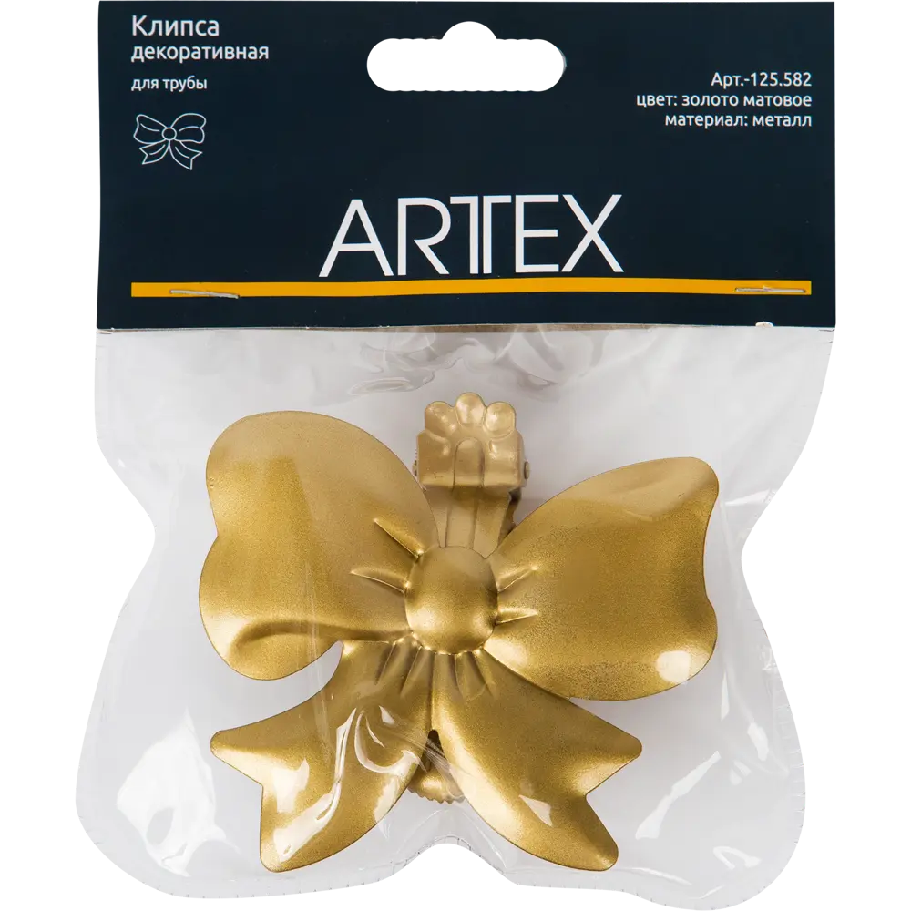 Клипса Бант цвет матовое золото Santreyd STLM-2019283 - Вид №1