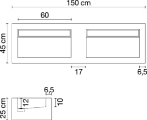 Двойная подвесная раковина из керамогранита CERAMICA FONDOVALLE SHAPE ARCH-00062135 - Вид №2