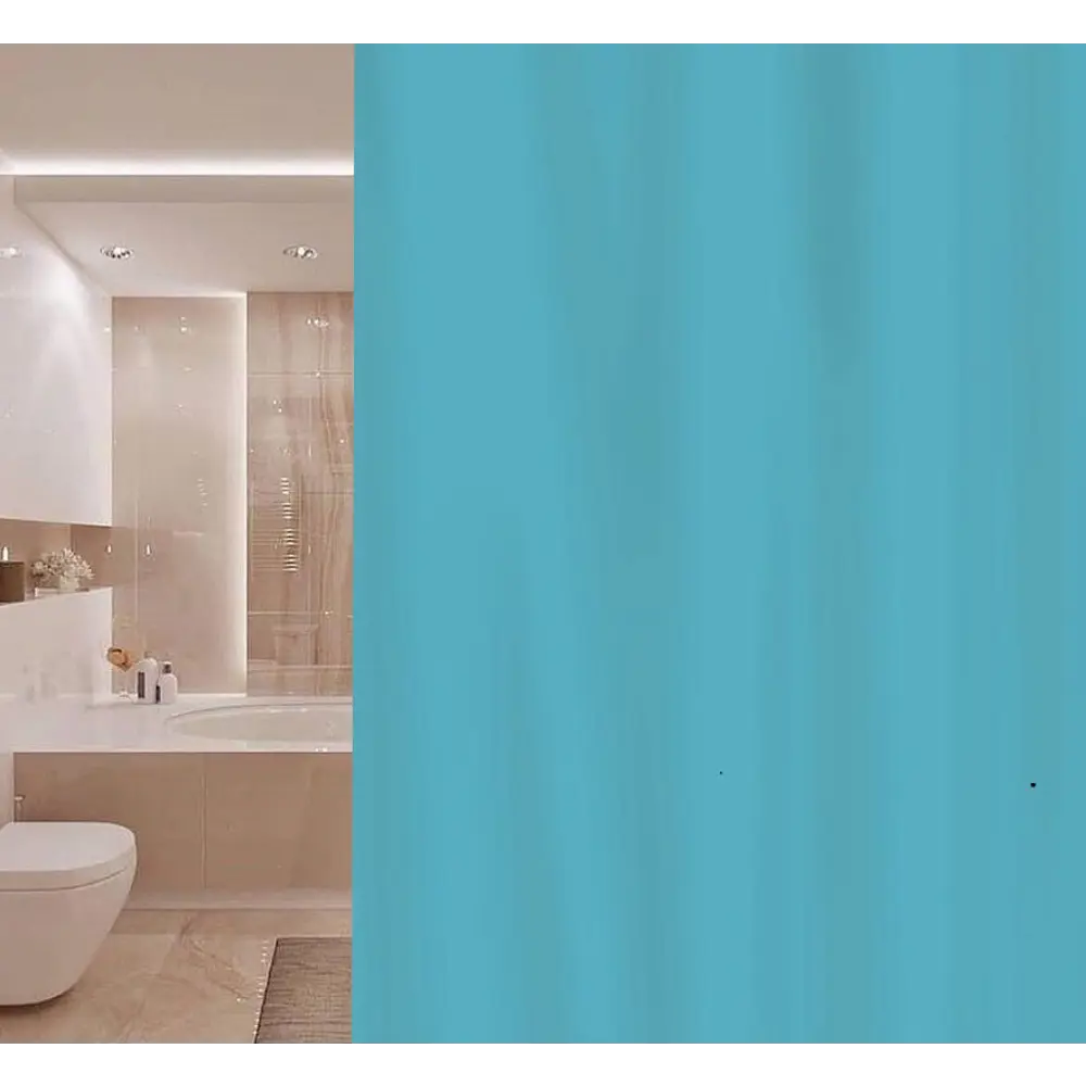 Штора для ванной Primanova Premium 180x200 см полиэстер цвет лазурный STLM-2093999 - Вид №5